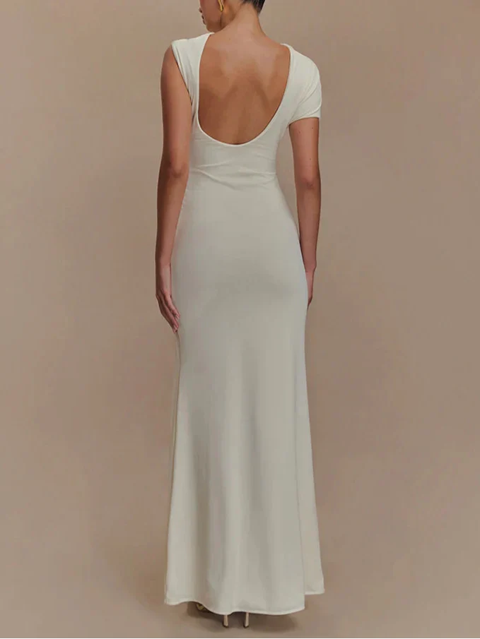 Luna שמלת ערב עם חיתוך ועיטור זהב