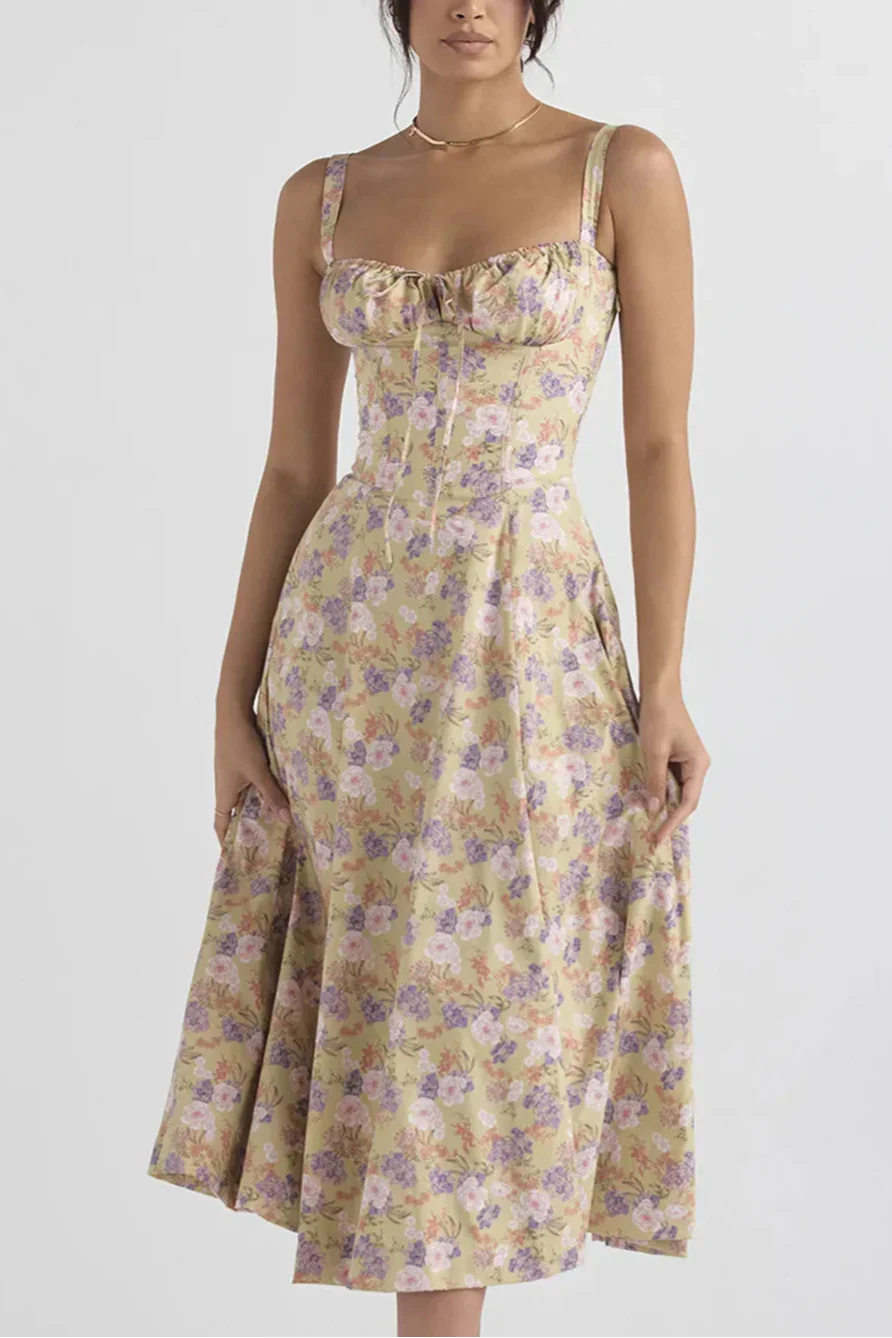 Colon שמלת קיץ פרחונית אלגנטית