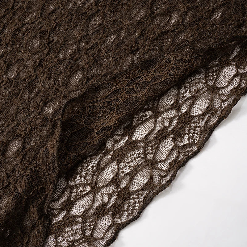 Saskia טופ תחרה שקוף עם שרוול ארוך